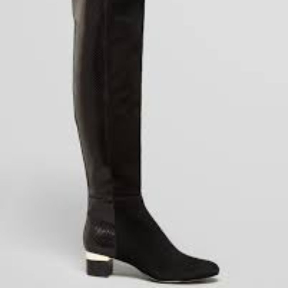 MICHAEL KORS Over-the-Knee Suede Boots - Alaysia size 5.5- medium heel - Picture 3 of 6